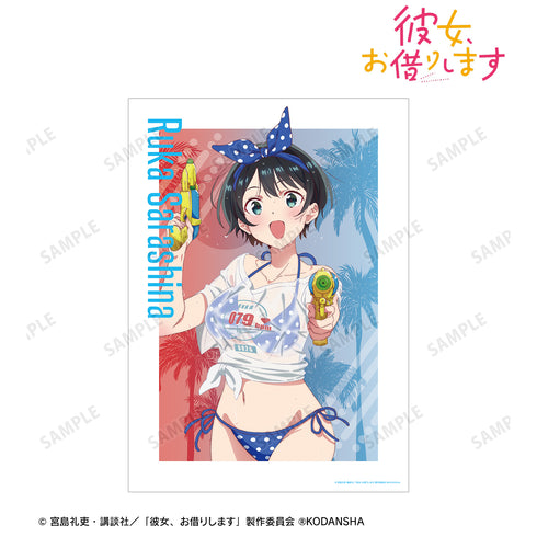 『彼女、お借りします』描き下ろしイラスト 更科瑠夏 ビーチデートver. A3マット加工ポスター