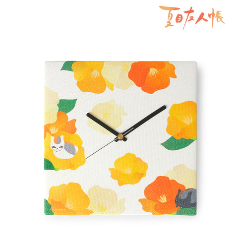 "Natsume's Book of Friends" Nyanko-sensei & Black Cat Fabric Wall Clock