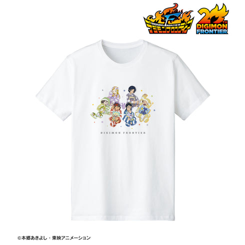 『デジモンフロンティア』描き下ろしイラスト 集合 みんなでお泊まりパジャマver. Tシャツ メンズ-XL