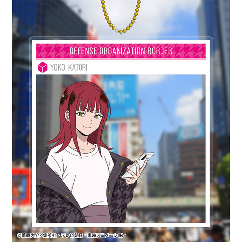 『ワールドトリガー』描き下ろしイラスト 香取葉子 千鳥格子柄ver. SNS風BIGアクリルキーホルダー