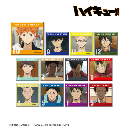 『ハイキュー!!』トレーディング場⾯写スクエア⽸バッジ(全12種)BOX