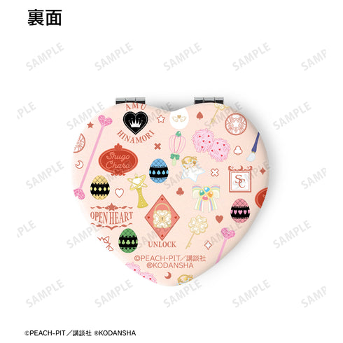 『しゅごキャラ!』モチーフ柄 ハート型折りたたみミラー ピンク