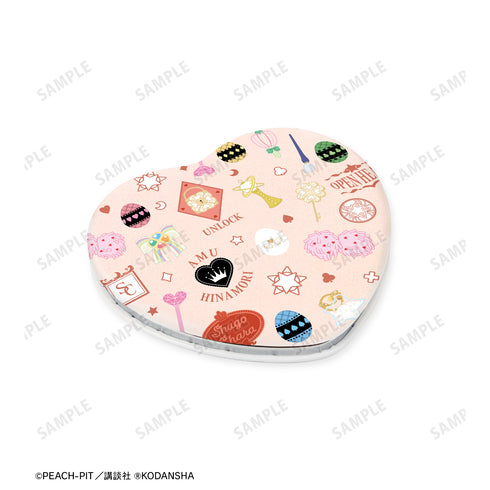 『しゅごキャラ!』モチーフ柄 ハート型折りたたみミラー ピンク