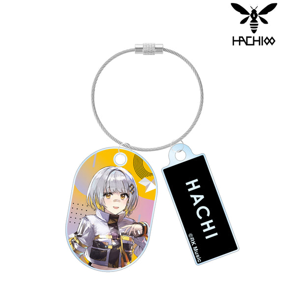『HACHI』緜先生 描き下ろしイラスト HACHI タクティカルファッションver. 2連ワイヤーアクリルキーホルダー