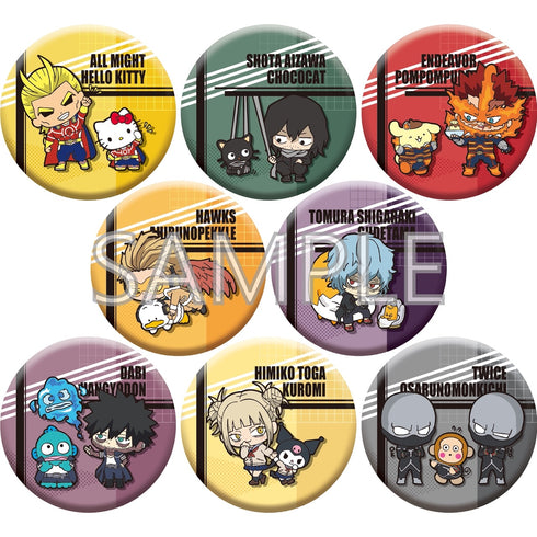 『僕のヒーローアカデミア×サンリオキャラクターズ』トレーディング缶バッジAプロヒーロー&敵<ヴィラン> BOX