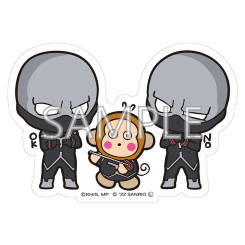 『僕のヒーローアカデミア×サンリオキャラクターズ』貼って剥がせるダイカットステッカーA トゥワイス・おさるのもんきち