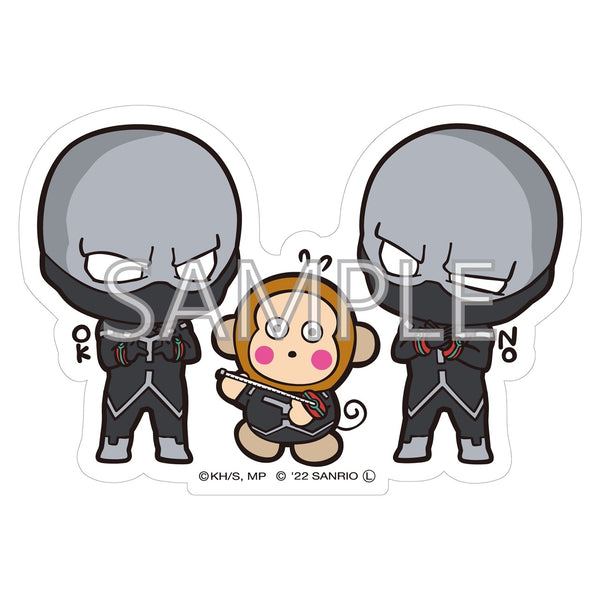 『僕のヒーローアカデミア×サンリオキャラクターズ』貼って剥がせるダイカットステッカーA トゥワイス・おさるのもんきち