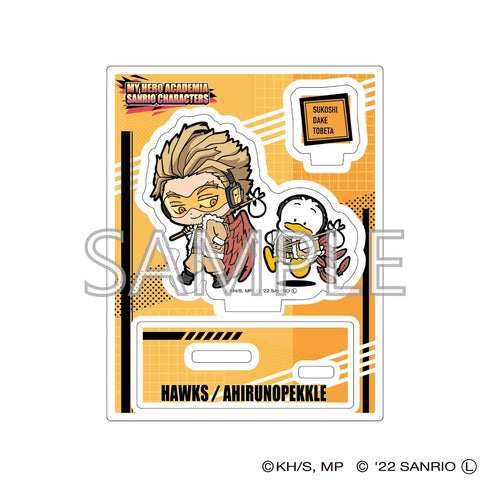 『僕のヒーローアカデミア×サンリオキャラクターズ』アクリルスタンドB (ホークス・あひるのペックル)