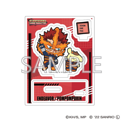 『僕のヒーローアカデミア×サンリオキャラクターズ』アクリルスタンドB (エンデヴァー・ポムポムプリン)