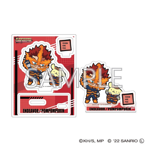 『僕のヒーローアカデミア×サンリオキャラクターズ』アクリルスタンドB (エンデヴァー・ポムポムプリン)