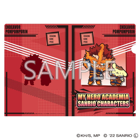 『僕のヒーローアカデミア×サンリオキャラクターズ』クリアファイルB (エンデヴァー・ポムポムプリン)
