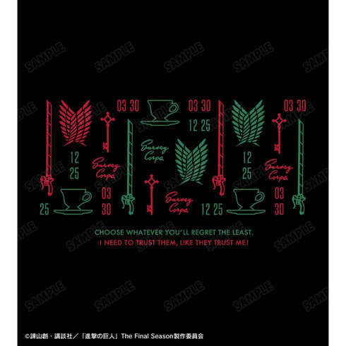 『進撃の巨人』 エレン&リヴァイ モチーフ柄 Tシャツレディース