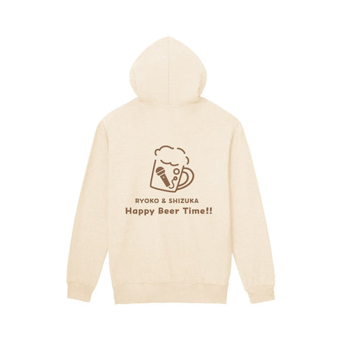 『涼子と静とおビールさん』 ロゴデザイン ジップパーカーメンズ