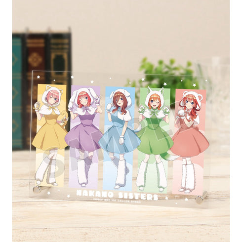 『五等分の花嫁』描き下ろし 集合 動物もこもこ着ぐるみver. A5アクリルパネル