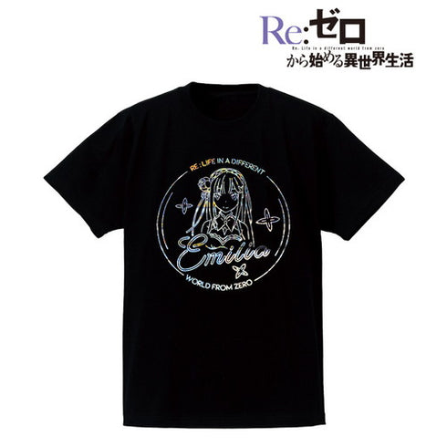 『Re:ゼロから始める異世界生活』Ani-Neon ホログラムTシャツ(エミリア)(メンズ/レディース)