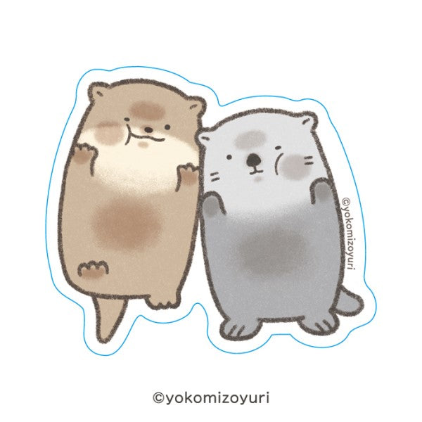 なんでもいきもの ダイカットステッカー ミニ / ラッコとカワウソ2