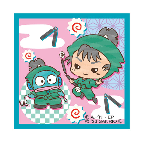 『忍たま乱太郎×サンリオキャラクターズ』ステッカー (留三郎×ハンギョドン)