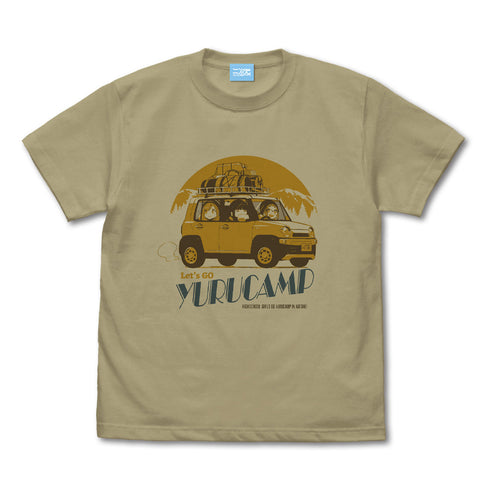 『ゆるキャン△』ゆるキャン△カー Tシャツ 鳥羽先生&千明&あおい Ver2.0/SAND KHAKI