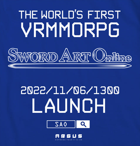 『ソードアート・オンライン』 SAOプロモーションTシャツ/ROYAL BLUE