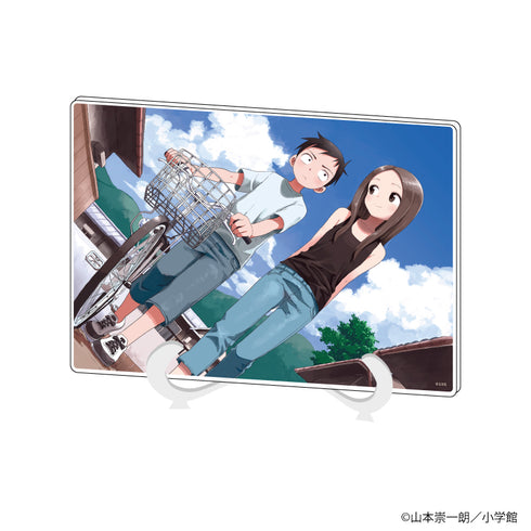 『からかい上手の高木さん』アクリルアートボード(A5サイズ) 01/高木さん&西片(自転車)(公式イラスト)