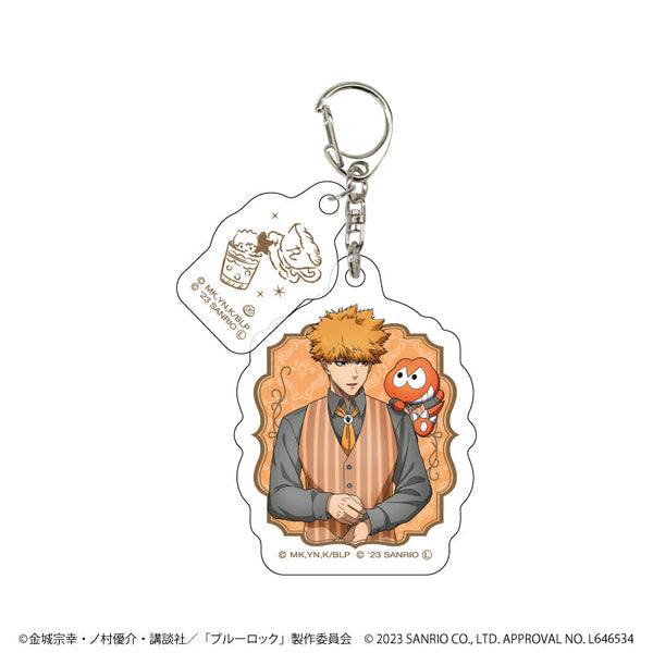 TVアニメ『ブルーロック』×サンリオキャラクターズ パーツ付きアクリルキーホルダー 03/國神 錬介×ウィアーダイナソアーズ!(描き下ろしイラスト)