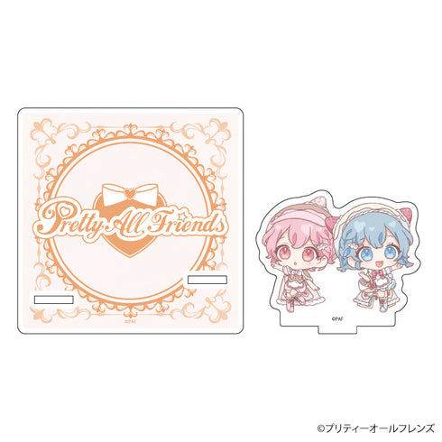 『プリティーオールフレンズ』アクリルコースタースタンド 01/レオナ&ドロシー(ミニキャラ)