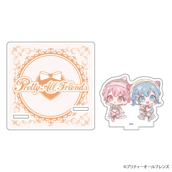 『プリティーオールフレンズ』アクリルコースタースタンド 01/レオナ&ドロシー(ミニキャラ)
