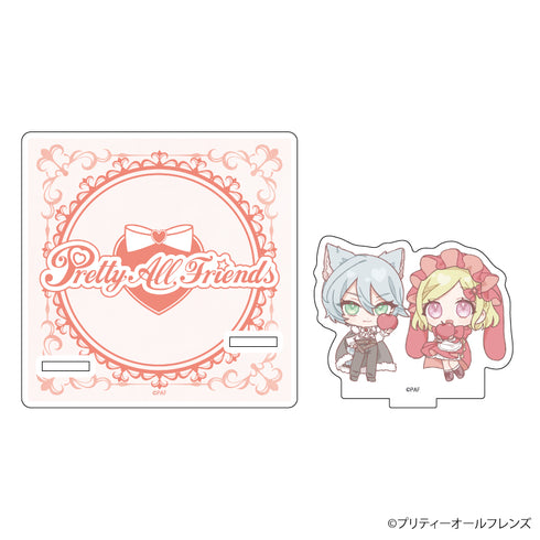 『プリティーオールフレンズ』アクリルコースタースタンド 02/ひびき&ふわり(ミニキャラ)