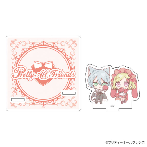 『プリティーオールフレンズ』アクリルコースタースタンド 02/ひびき&ふわり(ミニキャラ)