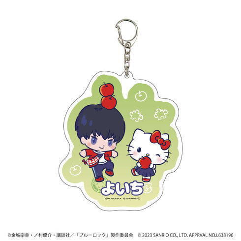 『ブルーロック × サンリオキャラクターズ』デカアクリルキーホルダー 01/潔世一×ハローキティ(ミニキャライラスト)