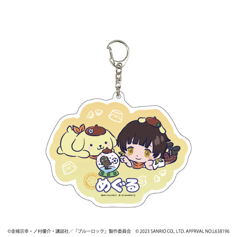 『ブルーロック × サンリオキャラクターズ』デカアクリルキーホルダー 02/蜂楽廻×ポムポムプリン(ミニキャライラスト)