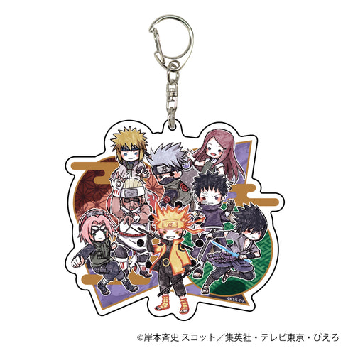 『NARUTO-ナルト- 疾風伝』デカアクリルキーホルダー 01/元第七班&オビト&ミナト&クシナ&ビー(グラフアート)