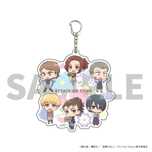 『進撃の巨人』デカアクリルキーホルダー 17/花屋ver. エレン&ミカサ&アルミン&ジャン&コニー&サシャ(ミニキャラ)
