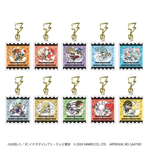 『イナズマイレブン×サンリオキャラクターズ』雷型ナスカン付きアクリルキーホルダー 01/ブラインド(全10種)(ミニキャライラスト)