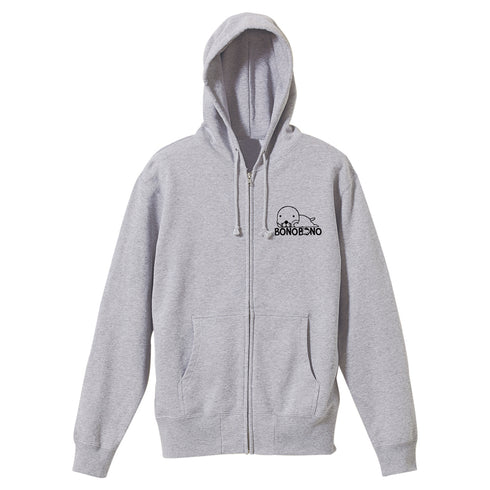 『ぼのぼの』ぼのぼの ジップパーカー MIX GRAY