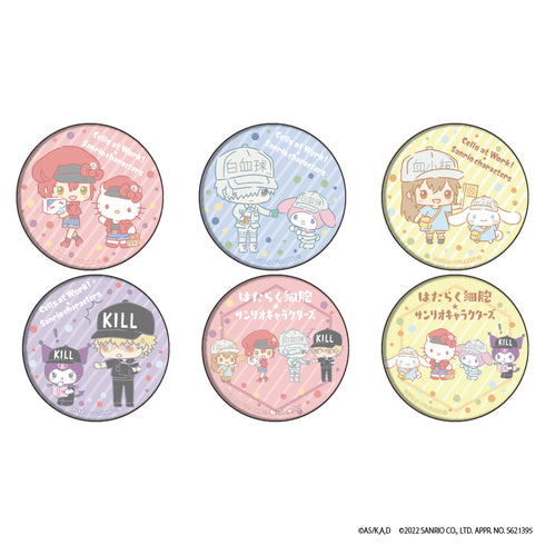 『はたらく細胞 ×サンリオキャラクターズ』缶バッジ 01/BOX (全6種)