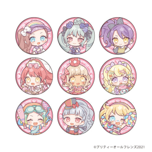 『プリティーオールフレンズ』缶バッジ 14/スポーツver. BOX (全9種)(ミニキャラ)