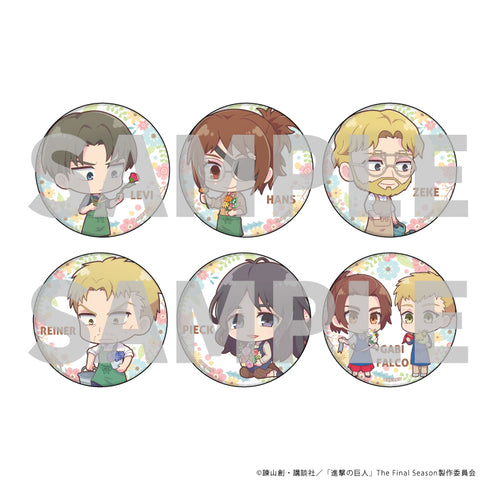 "Attack on Titan" Pin Badge 37 / Florist Ver. Box (Set of 6) (Mini Characters)