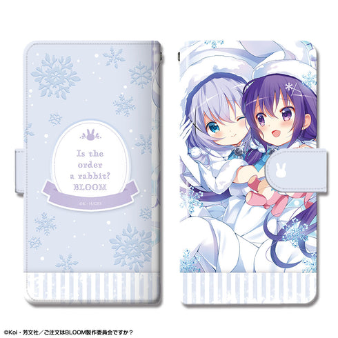 『ご注文はうさぎですか? BLOOM』ブックスタイルスマホケース Lサイズ デザイン02(チノ&リゼ)
