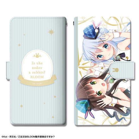 『ご注文はうさぎですか? BLOOM』ブックスタイルスマホケース Lサイズ デザイン03(チノ&千夜)