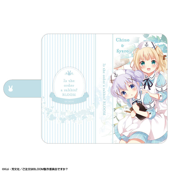 『ご注文はうさぎですか? BLOOM』ブックスタイルスマホケース Mサイズ デザイン04(チノ&シャロ)