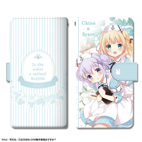 『ご注文はうさぎですか? BLOOM』ブックスタイルスマホケース Lサイズ デザイン04(チノ&シャロ)