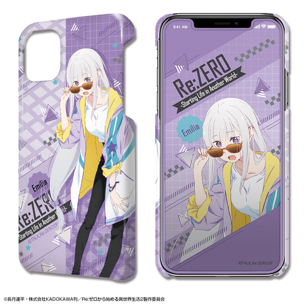 『Re:ゼロから始める異世界生活』デザジャケット Ver.3 iPhone 12 miniケース&保護シート デザイン01(エミリア)