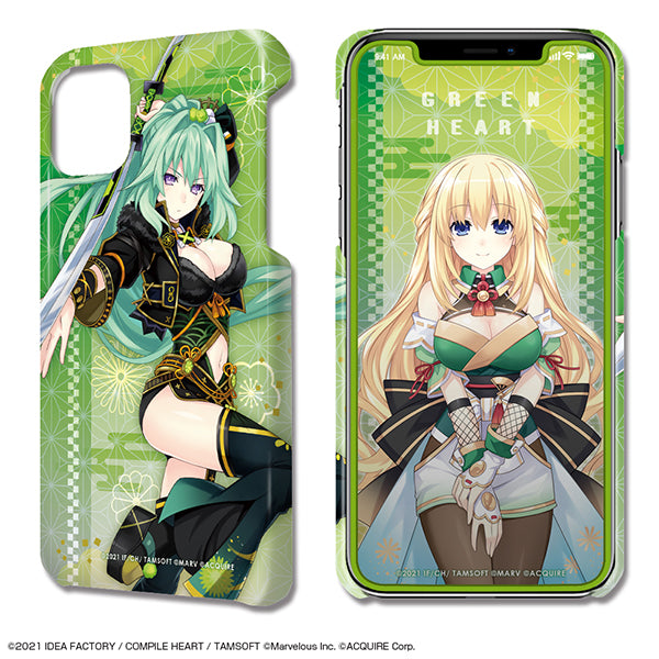 『閃乱忍忍忍者大戦ネプテューヌ -少女達の響艶-』デザジャケット iPhone 12 miniケース&保護シート デザイン04(グリーンハート)
