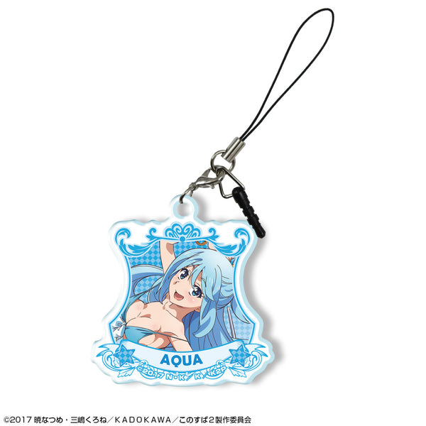 『この素晴らしい世界に祝福を!2』アクリルイヤホンジャックアクセサリー デザイン02(アクアB)