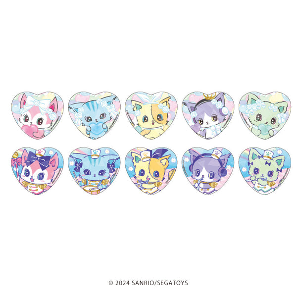 『Beatcats』ホログラムハート型缶バッジ 01/ブラインド(全10種)(公式イラスト)