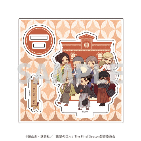 "Attack on Titan" Acrylic Figure Plate 14: Eren, Mikasa, Armin, Jean, Connie, Sasha, and Historia (Retro Art)