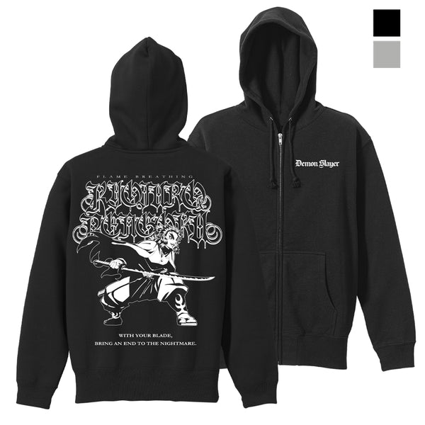 『鬼滅の刃』煉獄杏寿郎 ジップパーカー/BLACK