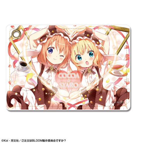 『ご注文はうさぎですか? BLOOM』レザーパスケース デザイン02(ココア&シャロ)