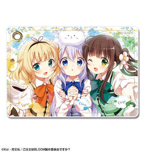 『ご注文はうさぎですか? BLOOM』レザーパスケース デザイン04(チノ&千夜&シャロ)